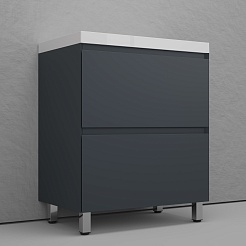 Style Line Тумба под раковину Манхэттен 70 Plus эмаль графит матовая – фотография-3